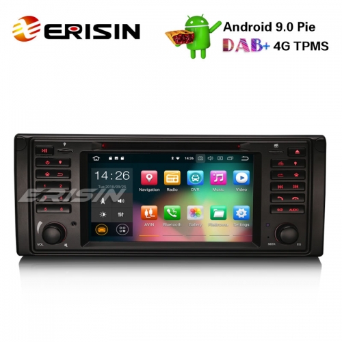 Erisin ES4839B 7" Android 9.0 Автомобильный стерео GPS WiFi DAB + DVR OBD DVD BT 4G для BMW 5 серии E39 E53 X5 M5