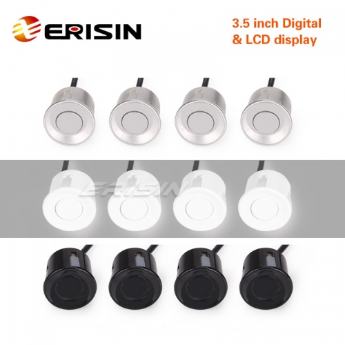 Erisin ES256 LED Display Car Reverse Radar Audio System with 4 Parking Sensors 3-Color