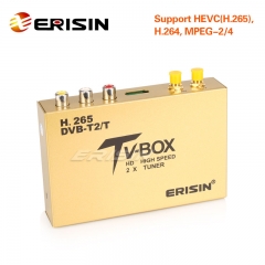 Erisin ES338 Car Mobile Digitale HDTV DVB-T2 Receiver HEVC H.265 H.264 HDMI USB 160km/h