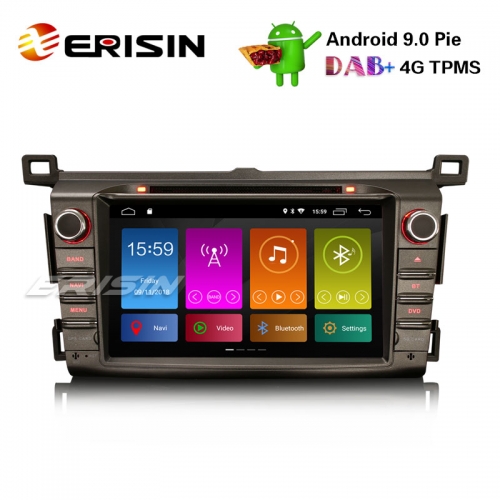 Erisin ES2934R 8" Android 9.0 Автомагнитола DAB + GPS Wi-Fi SWC TPMS DVB-T2 TOYOTA RAV4 2013-15 Navi CD