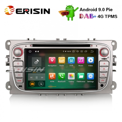 Erisin ES7909FS 7" Android 9.0 Автомагнитола GPS DAB + DVD CD Canbus SD для Ford Focus C / S-Max Mondeo Galaxy