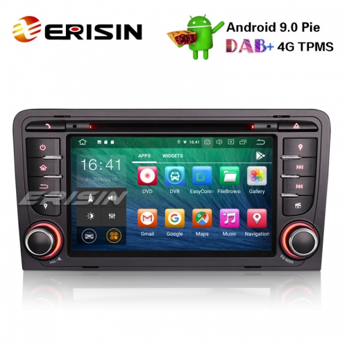 Erisin ES7947A 7" 8-ядерный Android 9.0 автомобильный стерео GPS OBD DVR DAB + DTV BT DVD AUDI A3 S3 RS3 RNSE-PU