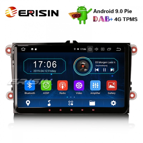 Erisin ES8901V 9" Android 9.0 Pie DAB + OPS Автомобильный стерео GPS для VW Golf Passat Tiguan Polo Seat