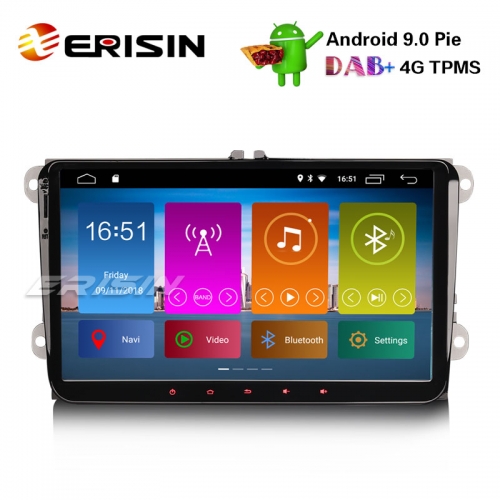 Erisin ES2991V 9" DAB + Android 9.0 для VW Passat Golf 5/6 Tiguan Eos Polo Jetta OPS Car Audio