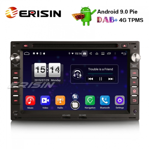 Erisin ES7709V 7" DAB + Android 9.0 Автомобильный стерео GPS DVD-плеер для VW Golf Passat Polo T5 Multivan Jetta Peugeot