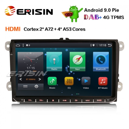Erisin ES6291V 9" Android 9,0 Автомобильный стерео DAB + OPS GPS для VW Passat Golf Touran Polo Jetta Seat