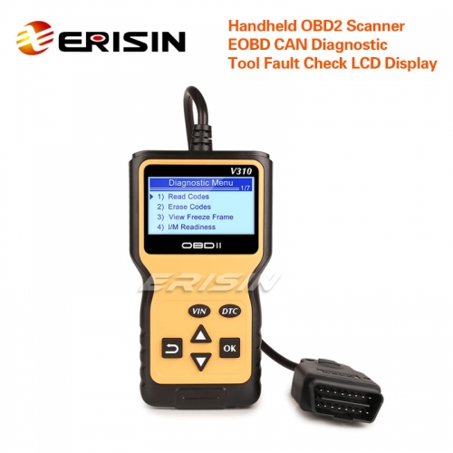 Erisin ES390 Handheld OBD2 Scanner EOBD CAN Car Diagnostic Tool Fault Check LCD VIN DTC