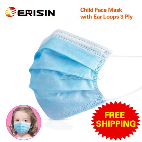 ES125 детская маска для лица одноразовая защита от пыли Пылезащитная Нетканая ткань CE сертифицированный синий