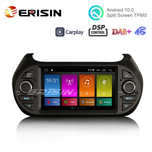 Erisin ES3075F 7" Android 10.0 Автомобильный стерео GPS DAB CarPlay DSP для Fiat Fiorino Citroen Nemo Peugeot Bipper