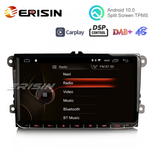 Erisin ES4291V 9" VW Seat Skoda Android 10.0 Car Stereo DAB+ DSP Apple CarPlay GPS WiFi 4G TPMS DVR