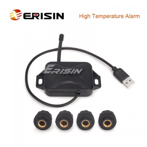 Erisin ES341 USB TPMS Модуль давления в шинах 4 датчика для Android 6.0 / 7.1 / 8.0 / 8.1/9.0/10.0/11.0  Единицы стерео