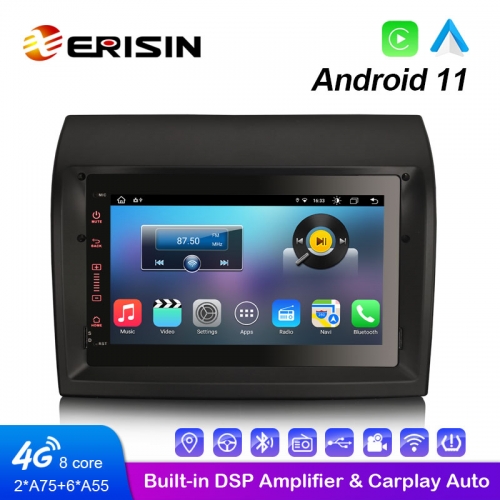 Автомобильный медиаплеер Erisin ES8674F, 7 дюймов, Android 11,0, CarPlay и Auto, 4G, Wi-Fi, DSP, стерео, DVD, GPS, для FIAT DUCATO CITROEN JUMPER PEUG