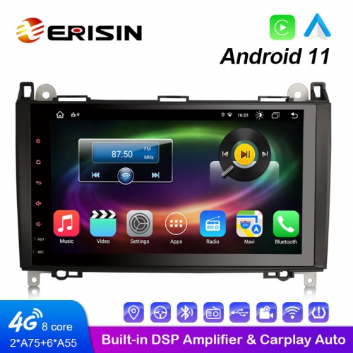 Автомобильный медиаплеер Erisin ES8692B, 9 дюймов, Android 11,0, CarPlay и Auto, 4G, WiFi, DSP, стерео, GPS, для Mercedes Benz B-Class W245 Sprinter V