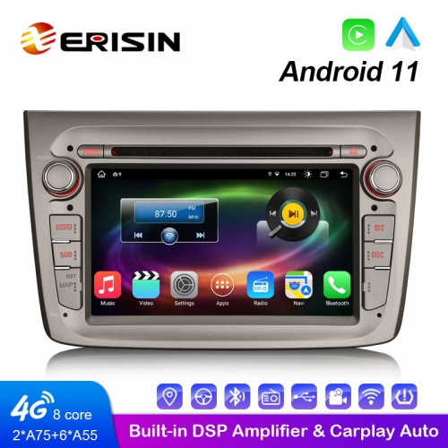 Erisin ES8630M 7-дюймовая автомобильная стереосистема Android 11 для Alfa Romeo Mito Wireless CarPlay &amp; Auto 4G WiFi DSP DVD GPS-плеер