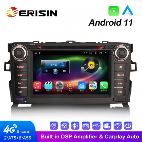 Erisin ES8617A 7-дюймовый 8-ядерный автоматический мультимедийный плеер Android 11.0, встроенная система 4G WiFi CarPlay и Auto GPS для TOYOTA AURIS C