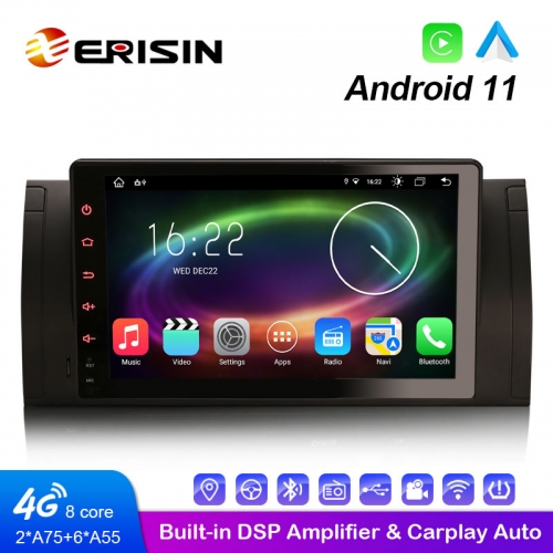 Erisin ES8693B 9" Android 11.0 Авто Радио Автомобильный мультимедийный плеер Встроенный 4G WiFi CarPlay и Auto GPS система для BMW E39 X5 E53 M5